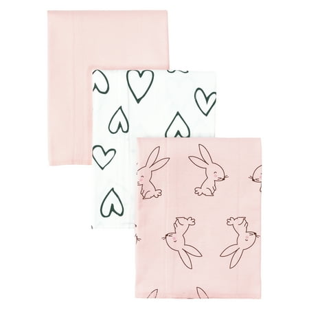 Little Star Organic Baby Girl 3 Pk Burp Cloths, One Size