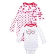 thumbnail image 1 of Little Star Organic Baby Girl 3 Pk Valentine's Day Long Sleeve Bodysuits, Size Newborn-24 Months, 1 of 4