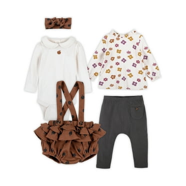 Little Star Organic Baby Girl 5 Pc Gift Set, Size 0/3M - 12 Months