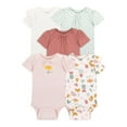 thumbnail image 1 of Little Star Organic Baby Girl 5Pk Short Sleeve Bodysuit, Size Newborn - 24M, 1 of 8