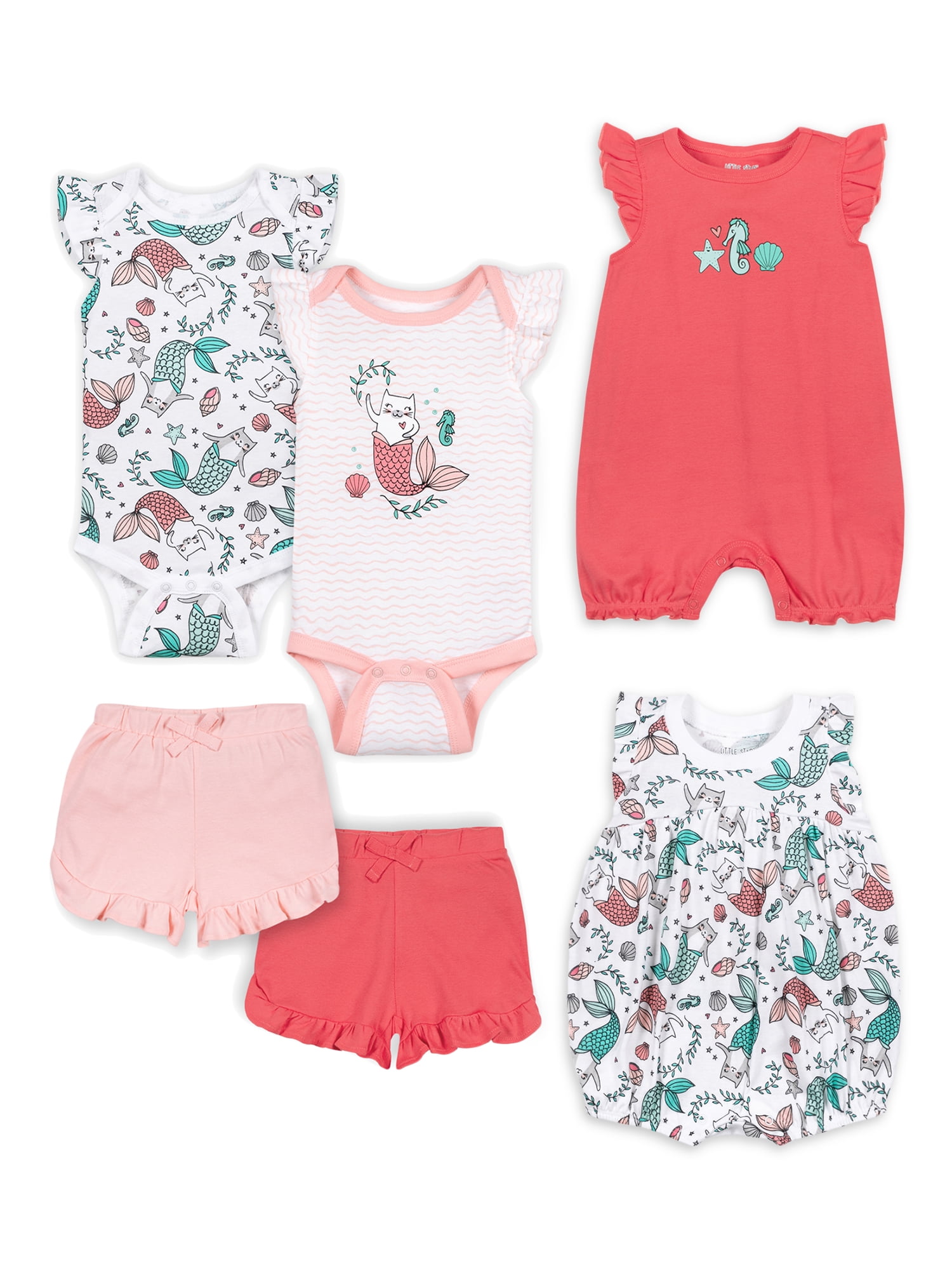 Baby Girl 6 Pc Mix n Match, Size Newborn - 24 Months