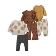 Little Star Organic Baby Girl 6Pc Mix and Match Gift Set, Size 0/3M - 18 Months