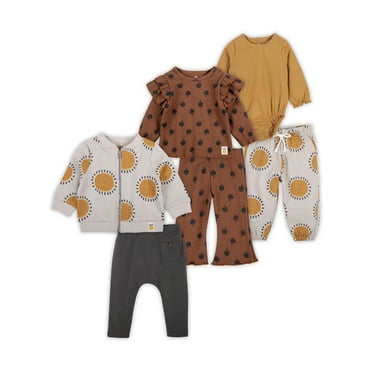 Little Star Organic Baby Girl 6Pc Mix and Match Gift Set, Size 0/3M - 18 Months