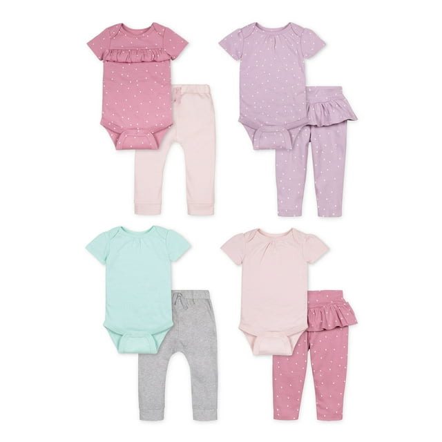Little Star Organic Baby Girl 8 Pc Mix & Match, Size Newborn 24