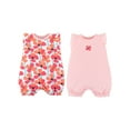 thumbnail image 1 of Little Star Organic Baby Girl Flutter Sleeve Rompers, 2-Pack, Size Newborn-24M, 1 of 4