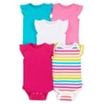 thumbnail image 1 of Little Star Organic Baby Girl Organic Cotton True Brights Bodysuit Set, Assorted Colors, 4pc, 1 of 7