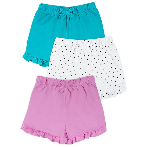 Little Star Organic Baby Girl Ruffle Shorts, 3-pack - Walmart.com