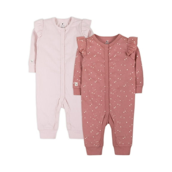 Little Star 100% Organic Cotton 2 Pack Baby Girls Sleep N Play