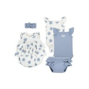 Little Star Organic Baby Girls 5Pc Mix and Match Gift Set, Size Newborn-12 Months