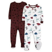 Little Star Organic Baby & Toddler Boy Pajama Sleeper, 2-Pack, One-Piece, Sizes Newborn-5T