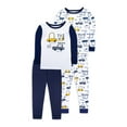 thumbnail image 1 of Little Star Organic Baby & Toddler Boy 4 Pc Long Sleeve Shirt & Pants Snug Fit Pajamas, Size 9 Months - 5T, 1 of 5
