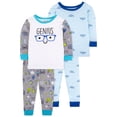 thumbnail image 1 of Little Star Organic Baby & Toddler Boy 4 Pc Long Sleeve Shirts & Pants Pajamas, Size 9 Months-5T, 1 of 5