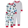thumbnail image 1 of Little Star Organic Baby & Toddler Boy 4 Pc Long Sleeve Shirts & Pants Pajamas, Size 9 Months-5T, 1 of 4