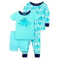 thumbnail image 1 of Little Star Organic Baby & Toddler Boy 4 Pc Short & Long Sleeve Shirt with Shorts & Pants Snug Fit Pajamas, Size 9 Months-5T, 1 of 6