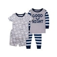 thumbnail image 1 of Little Star Organic Baby & Toddler Boy 4 Pc Short & Long Sleeve Shirts, Shorts & Pants Pajamas, Size 9 Months-5T, 1 of 5