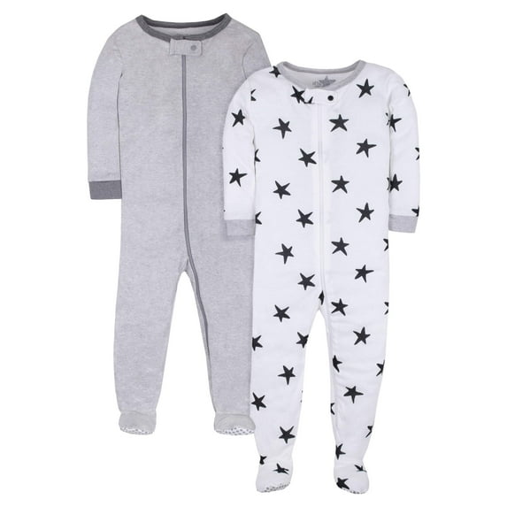 Little Star Organic Baby & Toddler Boy Pajama Sleeper, 2-Pack, One-Piece, Sizes Newborn-5T