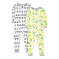 thumbnail image 1 of Little Star Organic Baby & Toddler Girl 2 Pk Footless Full Zip Snug Fit Pajamas, Size 9 Months - 5T, 1 of 4