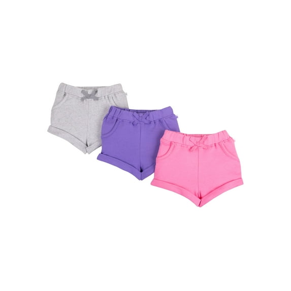 Little Star 100% Organic Cotton 3-Pack Baby Girl Knit Shorts