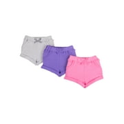 Little Star Organic Baby & Toddler Girl 3 Pk Knit Shorts, Size Newborn-5T