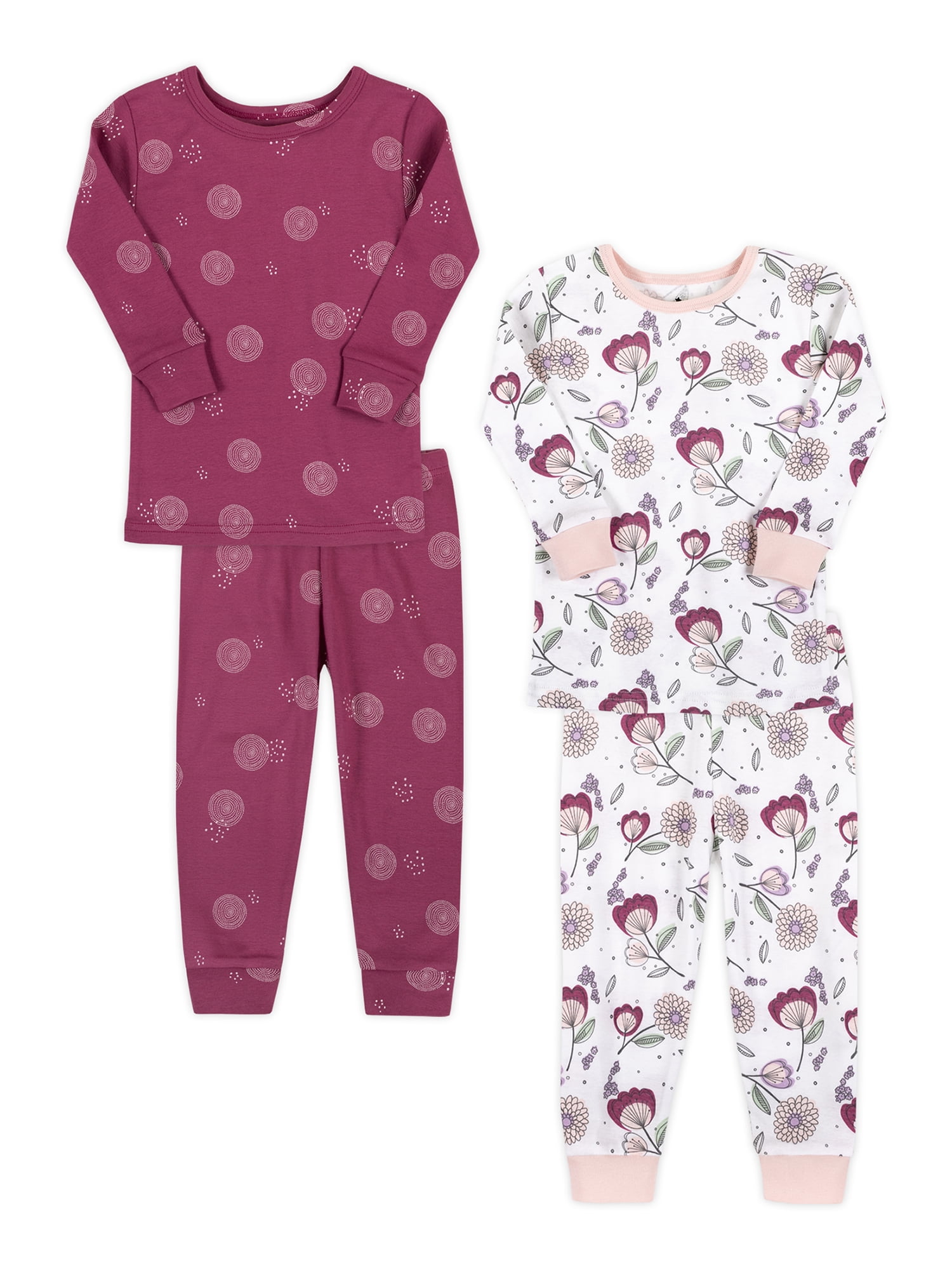Little Star Organic Baby & Toddler Girl 4 Pc Long Sleeve & Long Pant