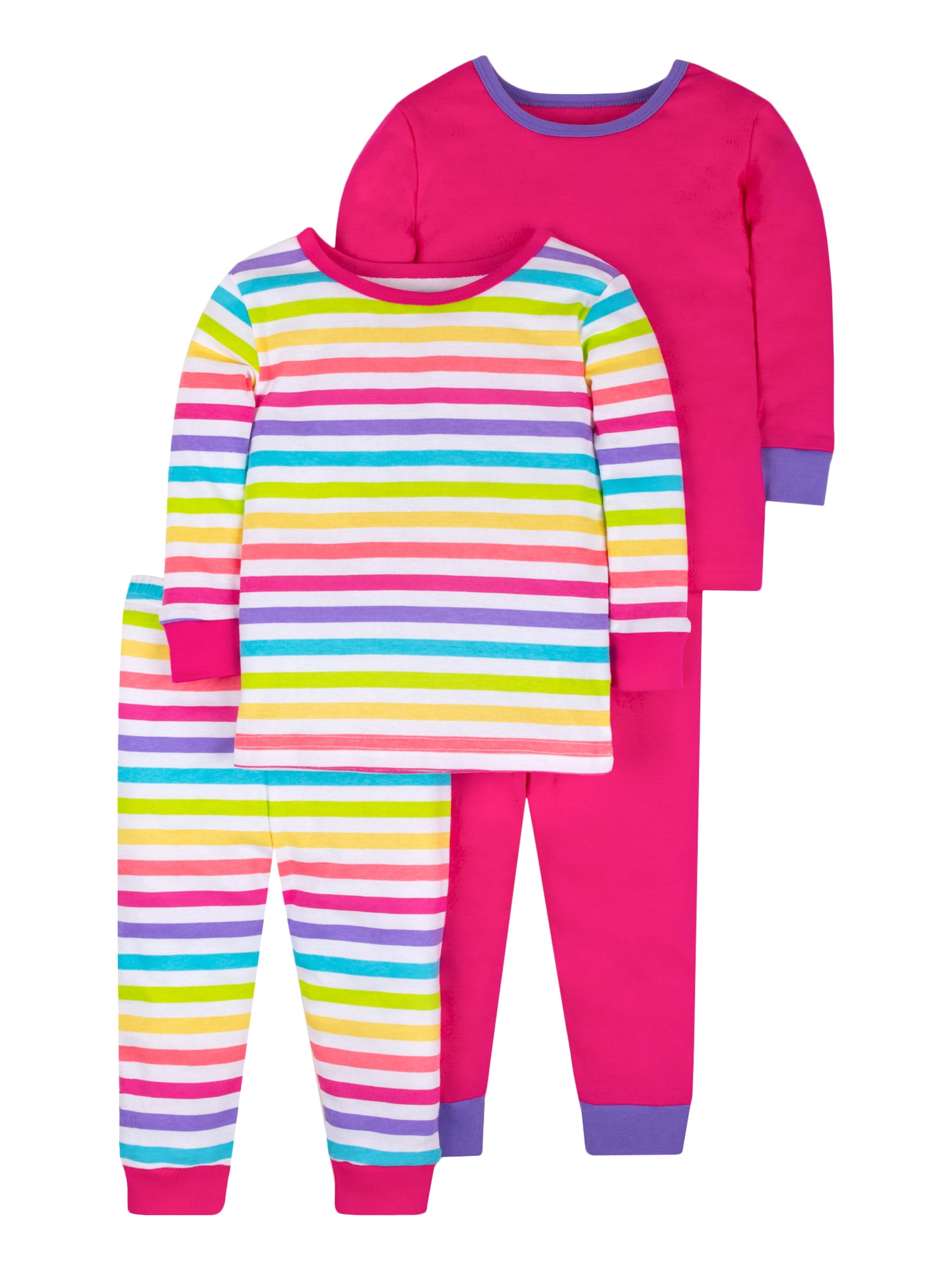 Little Star Organic Baby & Toddler Girls 4 Pc Long Sleeve Shirts ...