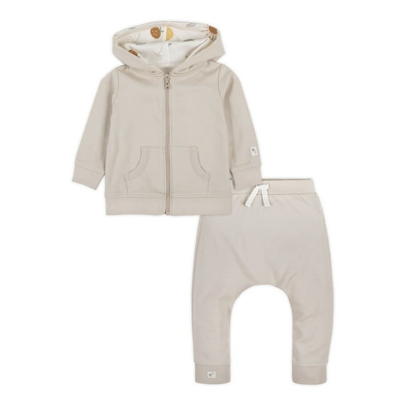 Little Star Organic Baby Unisex 2Pc Hoodie & Harem Jogger Set, Size Newborn-24M