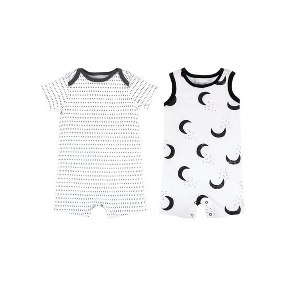 Little Star Organic Baby Unisex 2Pk Rompers, Size Newborn - 24M