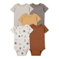 thumbnail image 1 of Little Star 100% Organic Cotton 5 Pack Baby Boy Bodysuit, 1 of 12