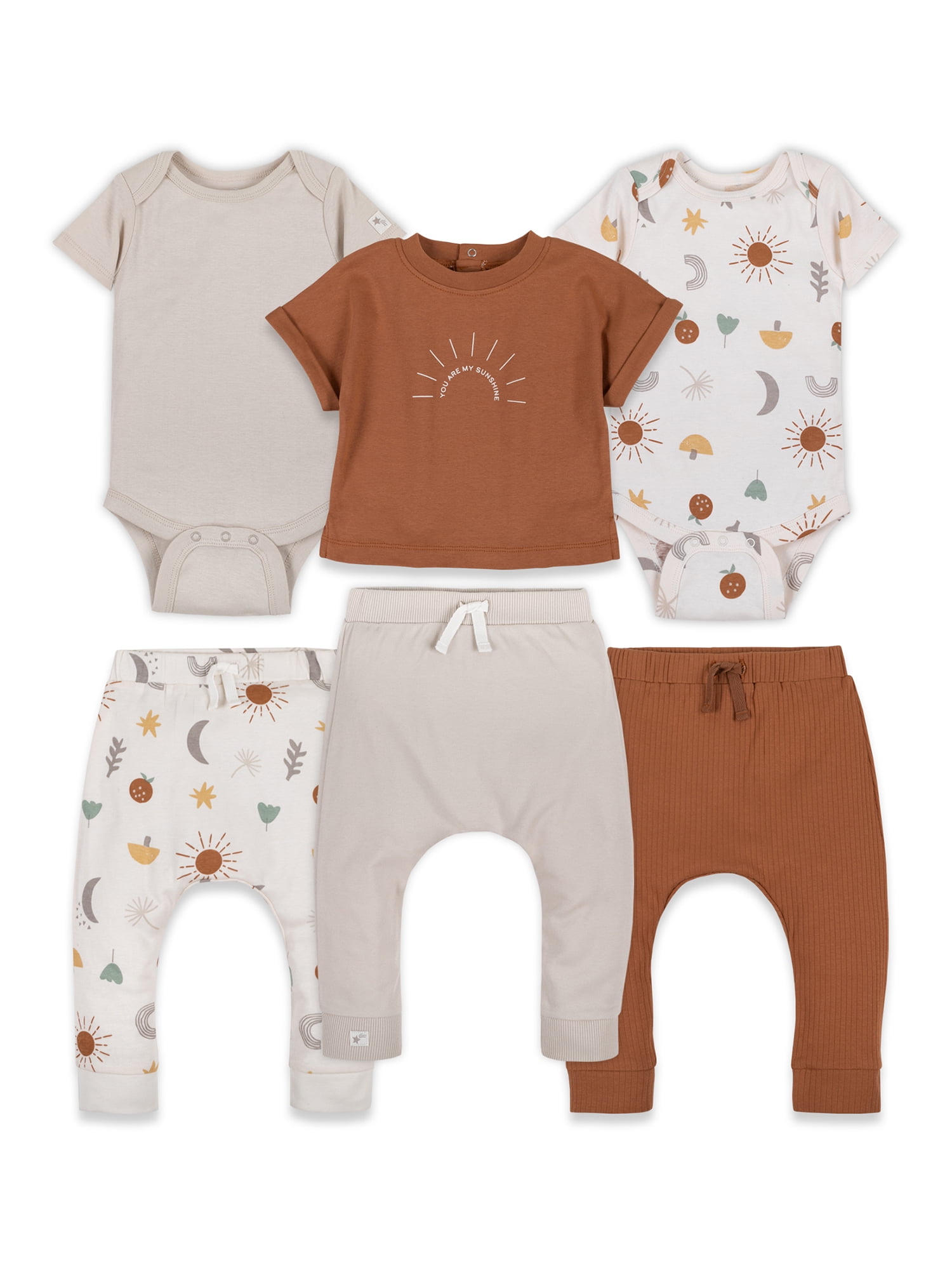 Little Star Organic Baby Unisex 6Pc Mix and Match Gift Set