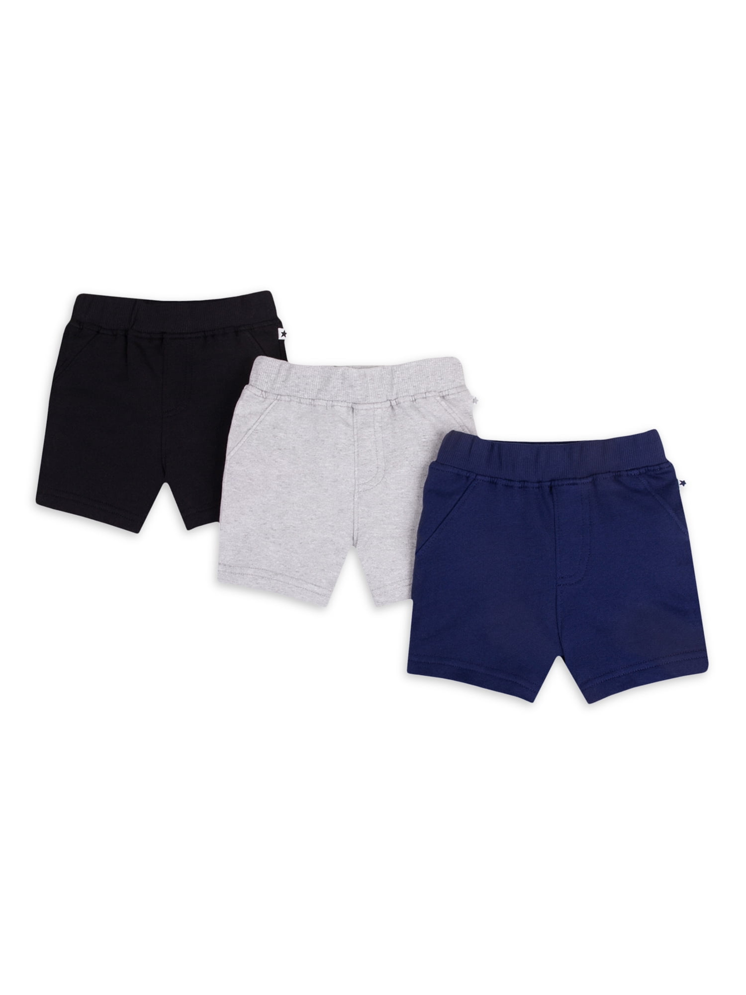 Little Star Organic Baby and Toddler Boys 3PK Shorts, Sizes NB-5T