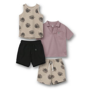 Little Star Organic Boys 4Pc Mix & Match Bundle Set, Sizes 12M-10