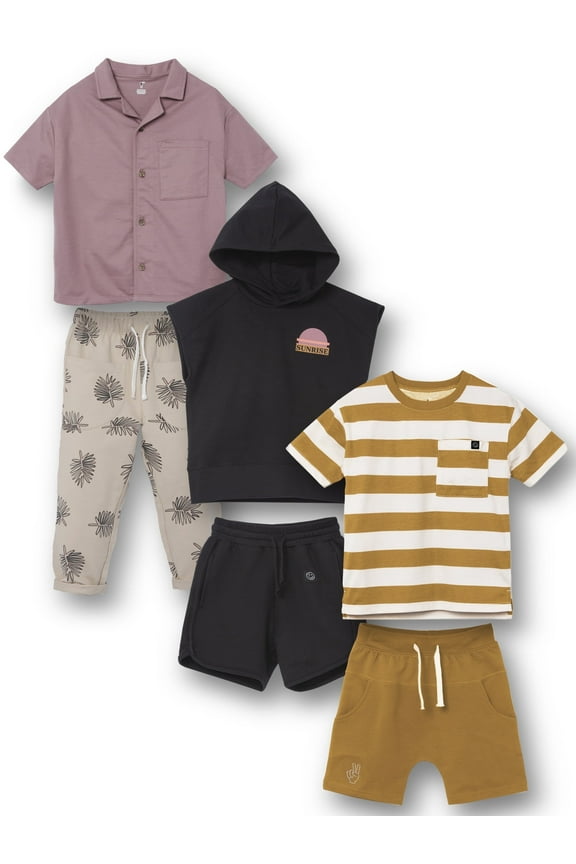 Little Star 100% Organic Cotton 6-Piece Boys Outfit Set