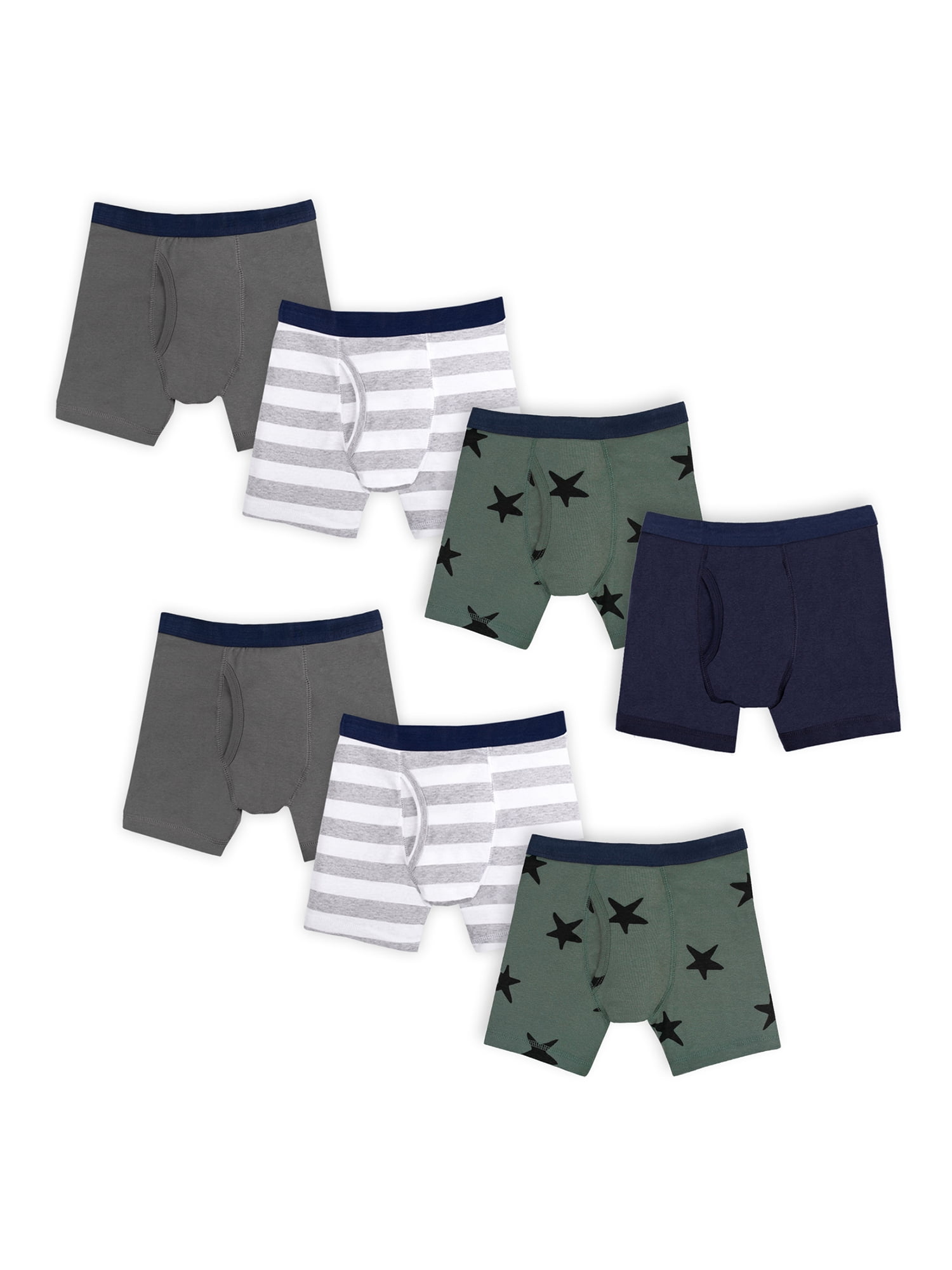 Little Star Organic Boys Boxer Briefs Underwear, 7Pk, Size 6-20