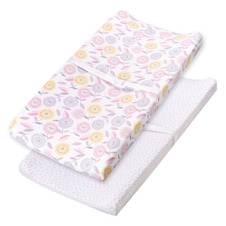 Little Star Organic Changing Pad Cover, 2 Pk, Pretty Poppy