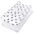 thumbnail image 1 of Little Star Organic Cotton Changing Pad Cover, White-To the Moon and Back, 2 Count, 1 of 5