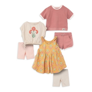 Little Star Organic Girls’ Mix and Match Bundle Set, 6-Piece, Sizes 6-10
