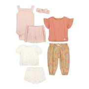Little Star Organic Infant Girls 6PC Bundle Set, Sizes NB-24M