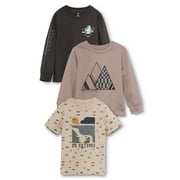 Little Star Organic Kids 3 Pc Graphic Tee Set, Boys Size 6– 10