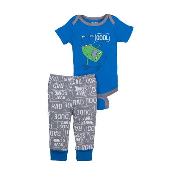 Little Star Organic Newborn Baby Boy Bodysuit & Pant 2pc Outfit Set, Size Newborn-18 Months