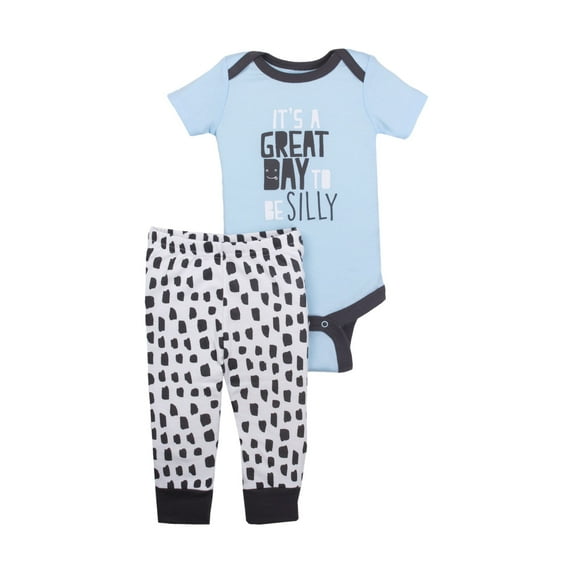 Little Star Organic Newborn Baby Boy Bodysuit & Pant 2pc Outfit Set, Size Newborn-18 Months