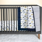 Little Star 100% Organic Cotton 3 Piece Crib Bedding Set - Reversible Comforter and 2 Fitted Sheets