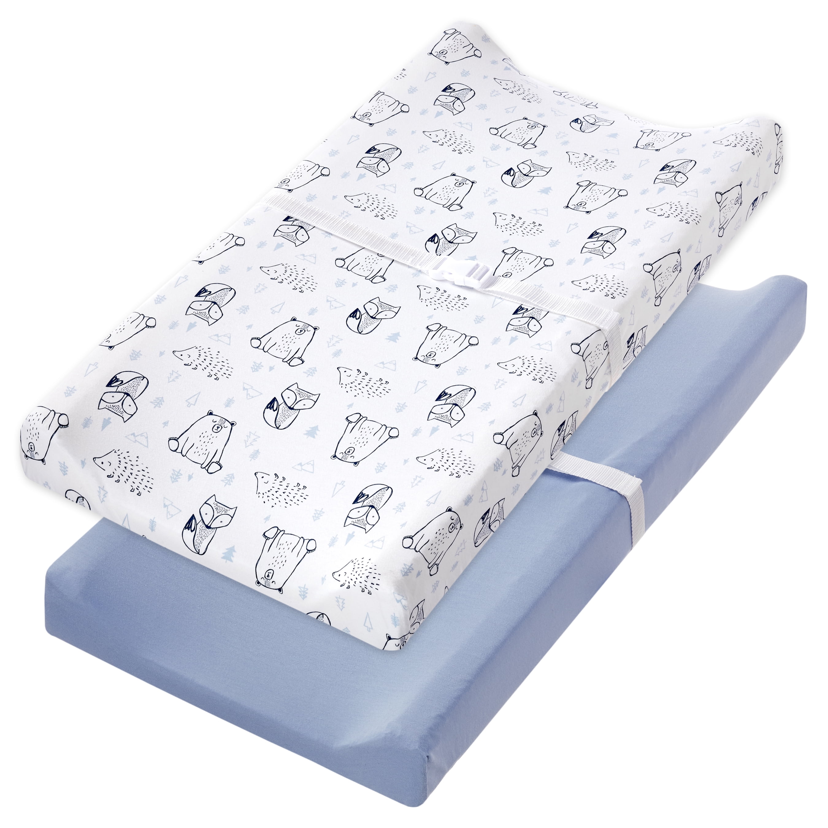 Little Star Organic Pure Organic Cotton Changing Pad Cover, Blue-Wild at  Heart, 2 Pack