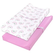 LITTLE STAR ORGANIC Little Star 100% Organic Cotton 2 Pack Girls Changing Pad Cover