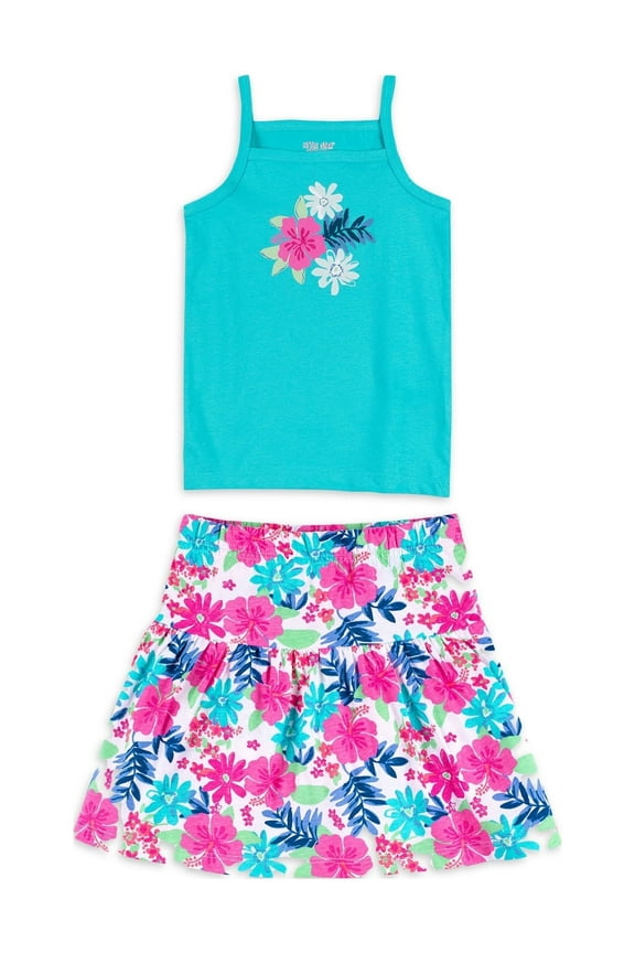 Little Star 100% Organic Cotton 2-Piece Toddler Girl Top and Skirt Set