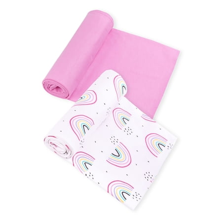 Little Star 100% Organic Cotton 2 Pack Girls Swaddles