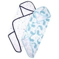 thumbnail image 1 of Little Star Organic Terry Cloth Hooded Bath Towel, 2 Pack, Blue Fish, 1 of 5