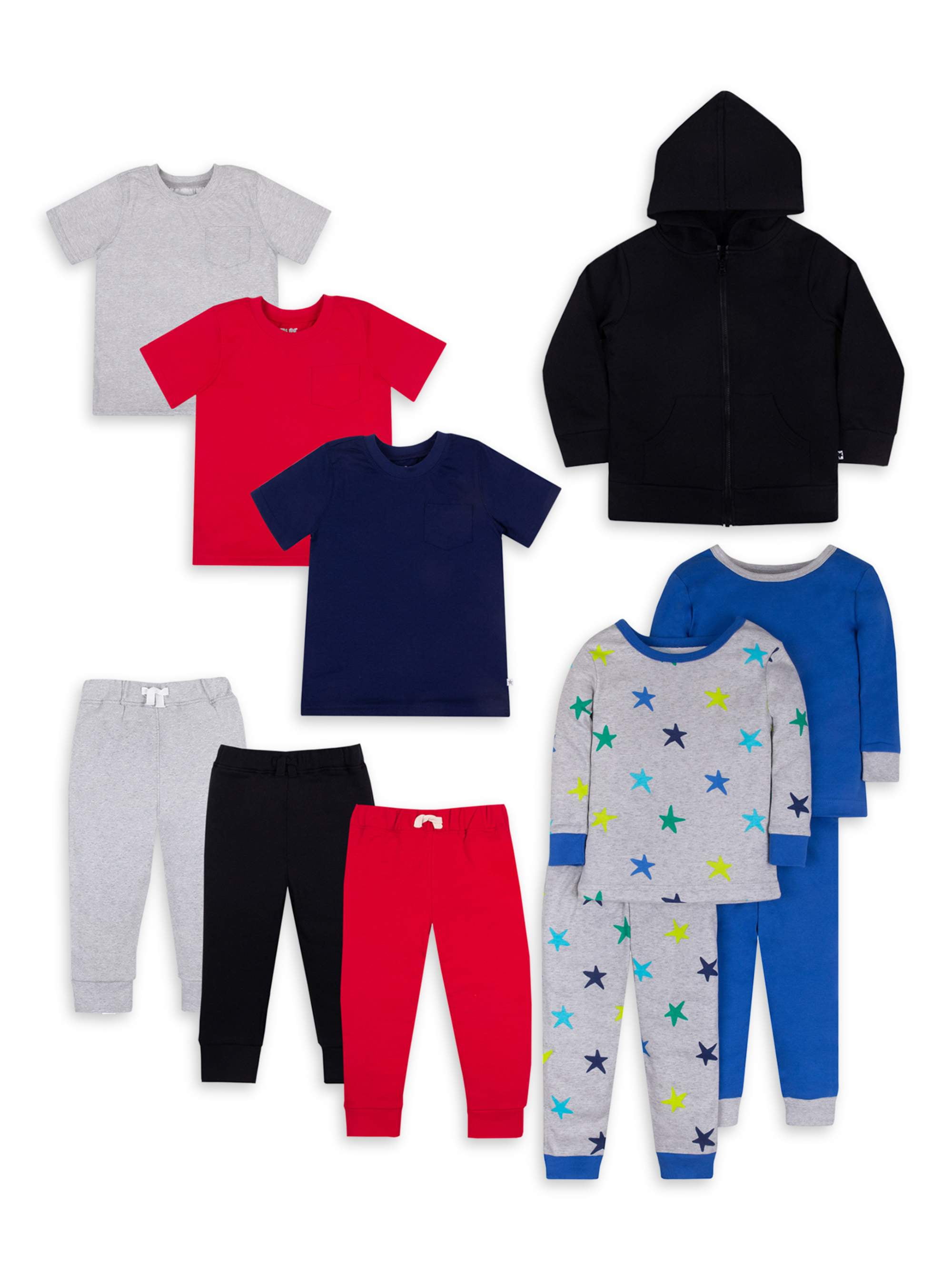 Little Star Organic Toddler Boy 11 Pc Mix & Match Set, Size 9 Months