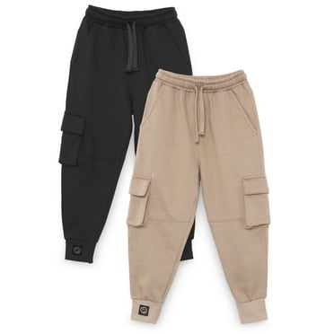 Little Star Organic Toddler Boy 2 Pack Cargo Jogger Sweatpants, Size 12M-5T