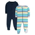 thumbnail image 1 of Little Star Organic Baby & Toddler Boy Pajama Sleeper, 2-Pack, One-Piece, Sizes Newborn-5T, 1 of 5