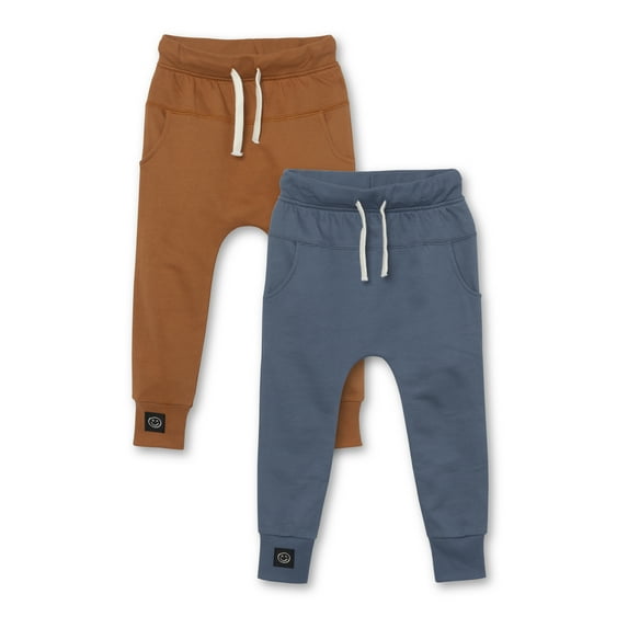 Little Star Organic Toddler Boy 2Pk Harem Joggers, Size 12M-5T